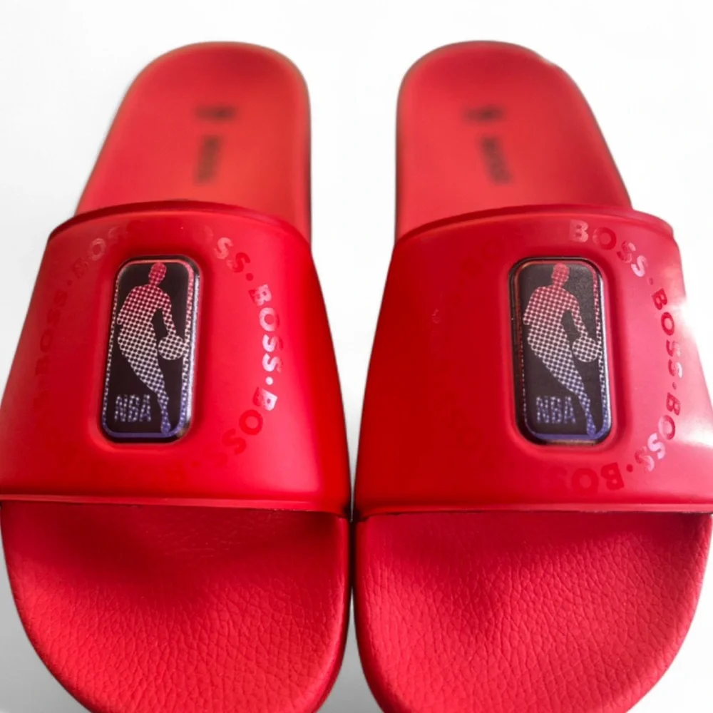 BOSS X NBA Red Bay It Slide Sandals Size US Men’s 9/ EU 42
